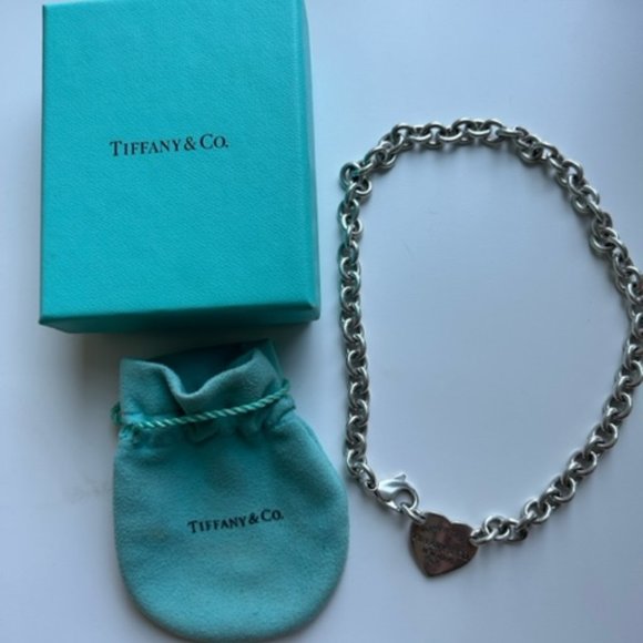 Tiffany Heart Tag Chain Necklace - Picture 1 of 2